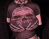 Skull - Crop Top Grey