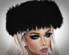 E* Black Glitter Fur Hat