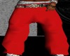 red baggy jeans