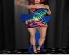 blue bow graffic dress