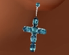 TF* Blue Cross Earrings