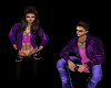 (M) Purple Leather Jacke