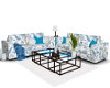 Basel Blue Sofa Set