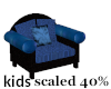 kids blue black chair