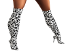 Leopard boots white