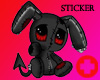 yumi black bunny sticker