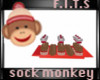 sock monkey cupcakes