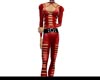 RED STRAPPED BODYSUIT