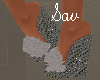 Fur Wedges-Blk/Silver