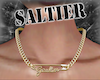 Safety Pin Necklace Gld