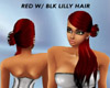 Red w/ Blk Lilly Hair