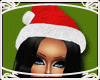 xmas hat and black hair