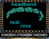 teal rose headband