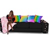 rainbow/blak couch