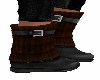 BROWN WOOL/BLK BOOTS