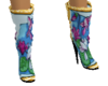 Blue Flower Boots