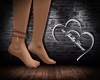 Gold Heart Anklet -Right