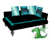 Black & Teal Couch/poses