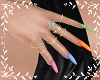 rainbow nail w/ ring