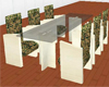 Dining table set gold