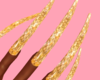 ! Long Gold Nails