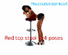 Red top stool w/4poses