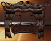 brown leather love seat