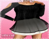 Black sweater/b&w skirt