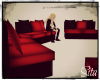 Red/Blk 6 Piece Sofa