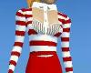 Red Striped Lace Top
