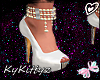 Heels Gold Pearls White