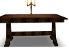 brow table with lamp