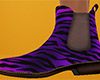 Purple Tiger Stripe Chelsea Boots (F)