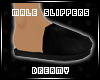 *D* Fuzzy Black Slippers