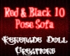 Red & Black 10 Pose Sofa