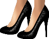Black snakeskin heels