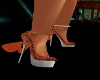 orange heels /bow