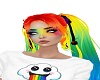 rainbow ponytails