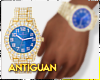 A Gold Watch Blue Face