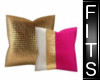 pink and gold pillows