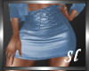 (SL) Blue Leather Skirt