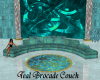 Teal Brocade Couch