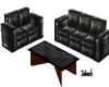 blk leather Couch &Table