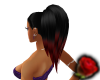 black & red ponytail
