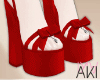 Aki Sock Heels Red