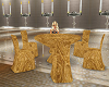 gold round table/chairs