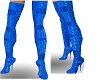 Blue Shiny Thigh Hi Boot