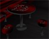 black and red table