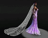 Whit/purpl wedding dress