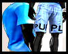 purple blue shorts
